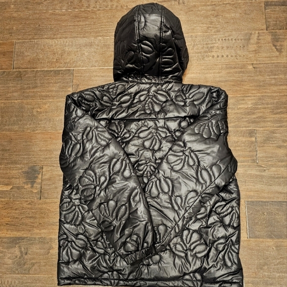 New Eco-Friendly Wasted Collective Black Quilted Hooded Jacket (Unisex) Sz Large - Picture 7 of 7